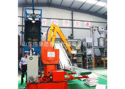 滑石粉全自動拆垛機 機械手拆垛設(shè)備工作現(xiàn)場