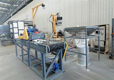 硫磺顆粒機械手破袋機 自動拆包機器人實拍