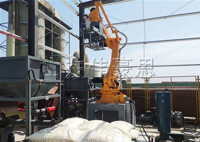 片堿機(jī)械手自動拆袋機(jī)的工藝流程